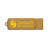 A brown eco-friendly swivel flash drive with a logo, featuring a sleek design.
