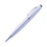 A silver stylus USB pen with a sleek design and a shiny clip, featuring a black tip for touch screens.