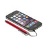 A red stylus pen resting beside a smartphone, with a logo visible on the stylus.