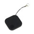 A black Uni Smart Tag Tracker with a loop attachment and a button on the front.