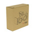 A brown cardboard box containing VR Fold Glasses, featuring a simple design and a logo on the front.