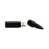 A black Bullet Flash Drive with a cap shaped like a bullet tip, showcasing a sleek design.