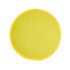 A round, collapsible disc in bright yellow, featuring a yellow fabric cover and a durable outer edge.