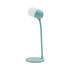 A mint green wireless charging sound lamp with a flexible neck and circular base, featuring a soft white light.