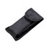A black nylon pouch designed to hold a multi-tool, featuring a flap closure and stitched edges.