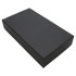 A sleek black two-part gift box featuring a smooth exterior and a simple design.