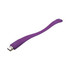 A purple silicone wristband featuring a USB connector. It has a smooth, flexible design and a simple shape.