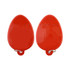 Custom moulded flash drives in a bright red egg shape with a smooth surface and a keyring attachment.