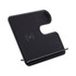 A black wireless charger with a sleek, modern design and an integrated stand for electronic devices.