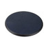 A round, black wireless charger with a textured surface, designed for eco-friendly charging of devices.