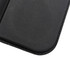 A black foldable mouse pad with a textured surface and magnetic features. It includes a logo.