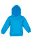 A turquoise baby fleece hoodie with a front pocket and a hood, featuring long sleeves.