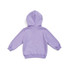 A purple fleece baby zip hoodie featuring a hood and long sleeves, with a logo on the back.