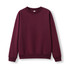 A maroon kids' crew neck jumper with long sleeves and a fitted hem. It features a logo on the front.
