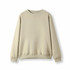 A beige kids' crew neck jumper with long sleeves and a relaxed fit, featuring a ribbed neckline and cuffs.