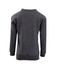 A grey crew neck jumper with long sleeves, featuring a ribbed hem and cuffs. The back view is displayed.