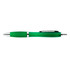 A transparent green plastic pen with a silver clip and tip.