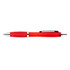 A red Viva Transparent Pen with a sleek design and silver accents.