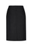 A black women's skirt with a relaxed fit, lined interior, and a back zip closure. Features a simple design.