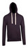 A men's brushed heavy fleece hoodie in dark grey with a drawstring hood and front pocket. It has a logo.