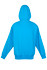A bright blue men's brushed heavy zip fleece hoodie featuring a kangaroo pocket and a hood. It has a logo on the front.