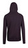 A black men's brushed heavy zip fleece hoodie with a hood and ribbed cuffs and hem. Features a logo on the back.