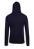 A navy blue men's brushed heavy zip fleece hoodie with a hood and ribbed cuffs. It has a logo on the back.