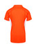 A vibrant orange polo shirt featuring a white panel on the sides and a classic collar. Includes a logo on the front.