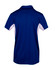 A navy blue men's polo shirt with white accents on the sides and a collar, featuring a logo.
