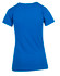 A blue women's modern fit T-shirt with a simple design and no visible logos or branding, viewed from the back.