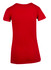 A red women's modern fit T-shirt with short sleeves, showcasing a plain back design.