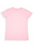 A pink women's modern fit T-shirt with short sleeves and a simple design, featuring a logo at the label.