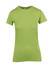 A women's modern fit t-shirt in vibrant green, featuring a classic crew neck and short sleeves. It has a logo.