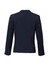 A women's short jacket in navy blue with a reverse lapel and long sleeves, featuring a buttoned cuff.
