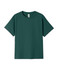 A green regular T-shirt for kids, featuring a crew neckline and short sleeves. It has a label but no visible branding.