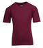 A burgundy kid's regular T-shirt with short sleeves and a round neckline, featuring a branded label.