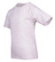 A light grey kid's t-shirt with short sleeves and a rounded neck, featuring a logo on the front.