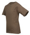A children's regular T-shirt in olive green, featuring short sleeves and a crew neckline. It has a logo.