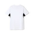 A white men's T-shirt featuring short sleeves, designed with a cool dry fabric and a logo on the back.