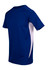 Navy blue t-shirt with white side panels, featuring a logo on the chest. Breathable and moisture-wicking fabric.