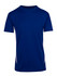 A navy blue men's t-shirt with short sleeves and white side accents, featuring a logo.