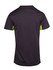 A dark grey T-shirt with bright green accents, featuring a logo on the back. Suitable for active wear.