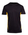 A black and yellow Men's Accelerator Cool Dry T-shirt featuring a logo.