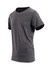 A grey men's/unisex ringer T-shirt featuring black trim on the neckline and sleeves. It has a logo on the side.