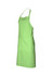 A light green bib apron with a pocket, featuring a simple design and an adjustable neck strap.
