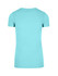 A light blue women's t-shirt with a fitted style, featuring short sleeves and a back view. It has a logo.