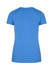 A women's slim fit tee in bright blue, featuring a classic short sleeve and round neckline design. It has a logo on the back.