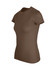 A women's slim fit tee in a rich brown colour with a classic crew neck and short sleeves.