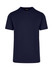 A navy blue unisex American style t-shirt featuring a logo on the neckline. Classic short sleeve design.