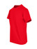 A red unisex American style t-shirt with short sleeves and a crew neckline. It features a logo.